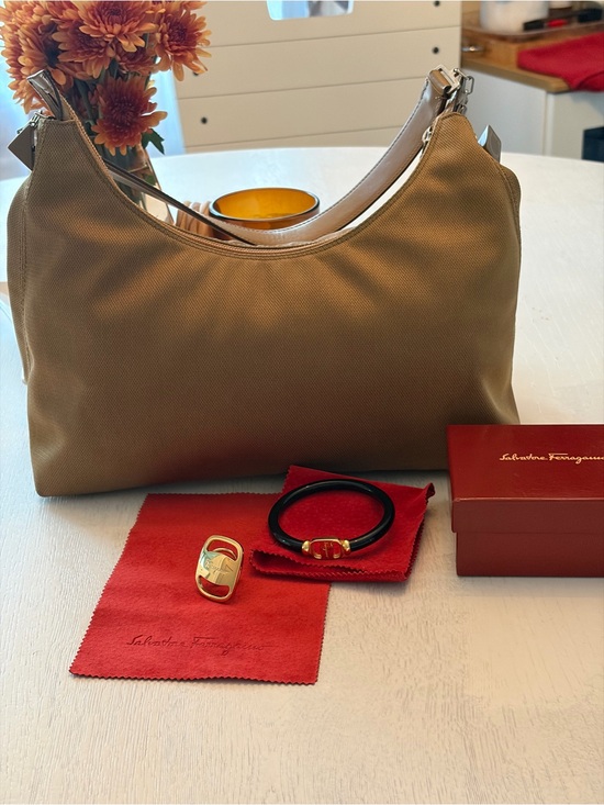 Salvatore Ferragamo Handbags - Salvatore Ferragamo Tech Nylon Gancini in Beige Bundle